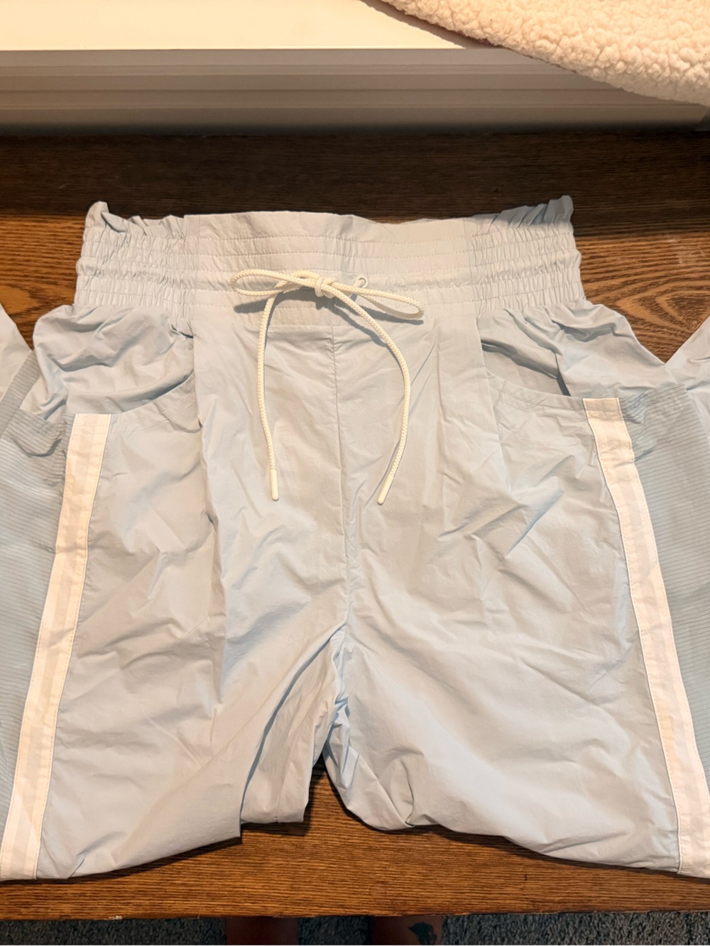 FP Movement by Free People Light Blue Track Joggers with White Trim